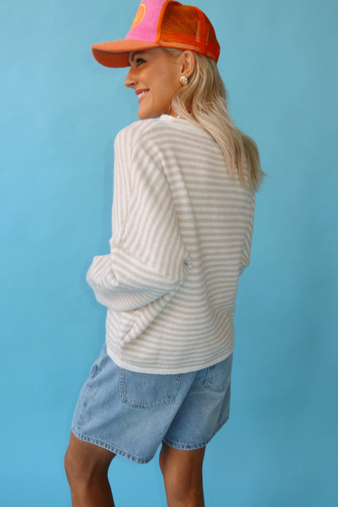 Coco Cutie Cardigan // Cream Stripe *PREORDER*